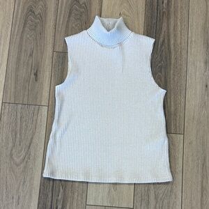 Zara Sleeveless Ribbed Tank Top - White